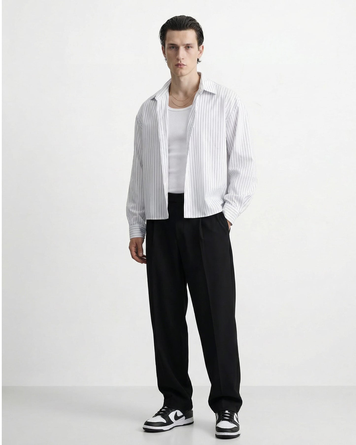 SMJ STYLE Hemd HEMD REN – BOX FIT PINSTRIPE