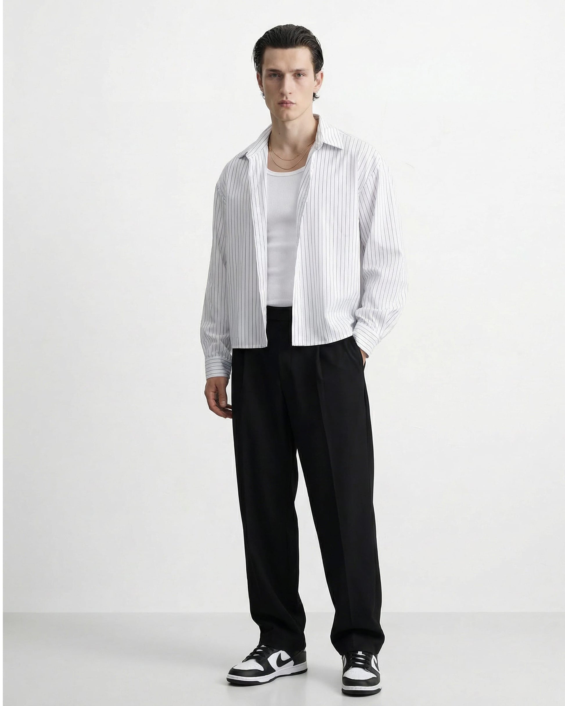 SMJ STYLE Hemd HEMD REN – BOX FIT PINSTRIPE