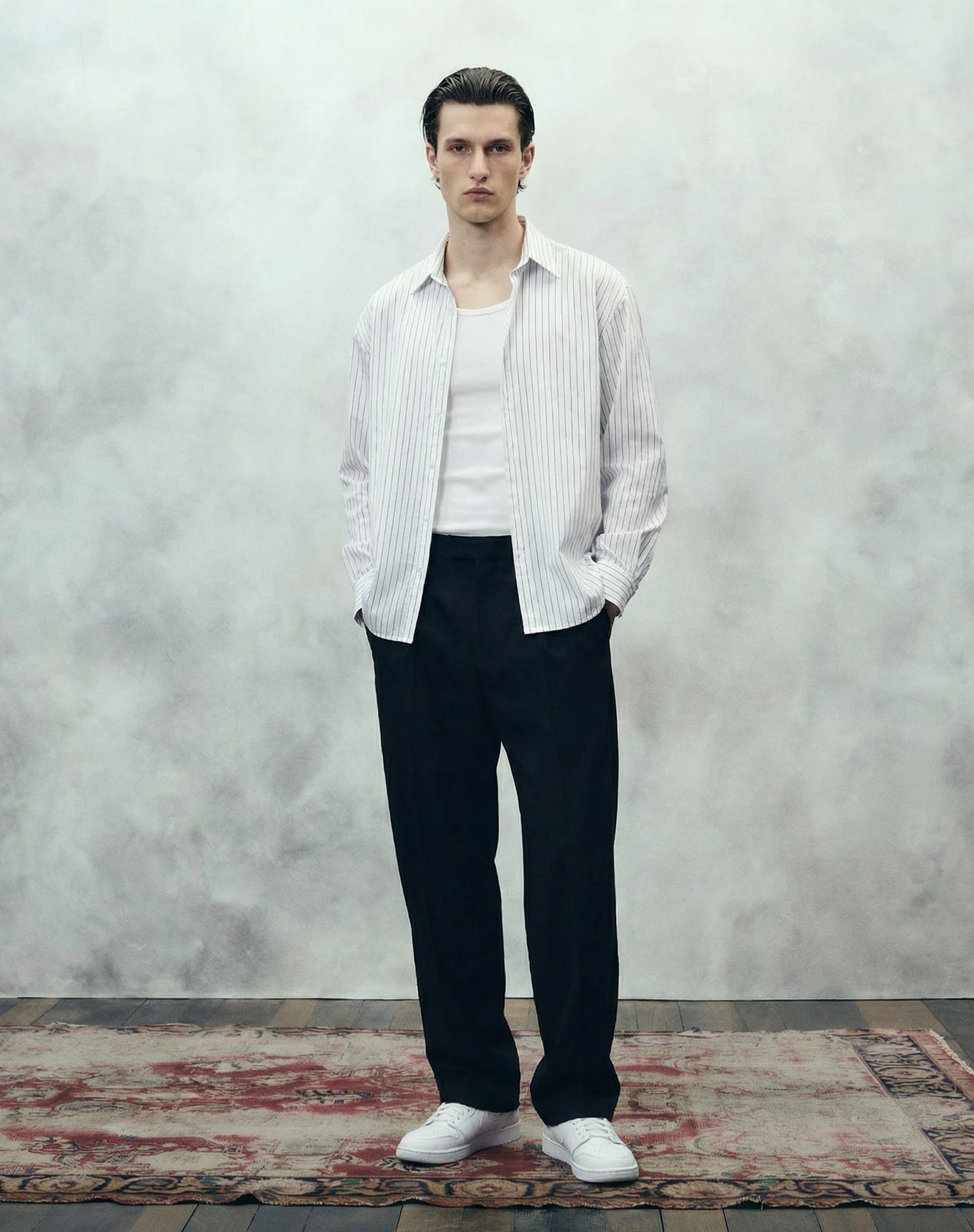 SMJ STYLE Hemd HEMD REN – BOX FIT PINSTRIPE