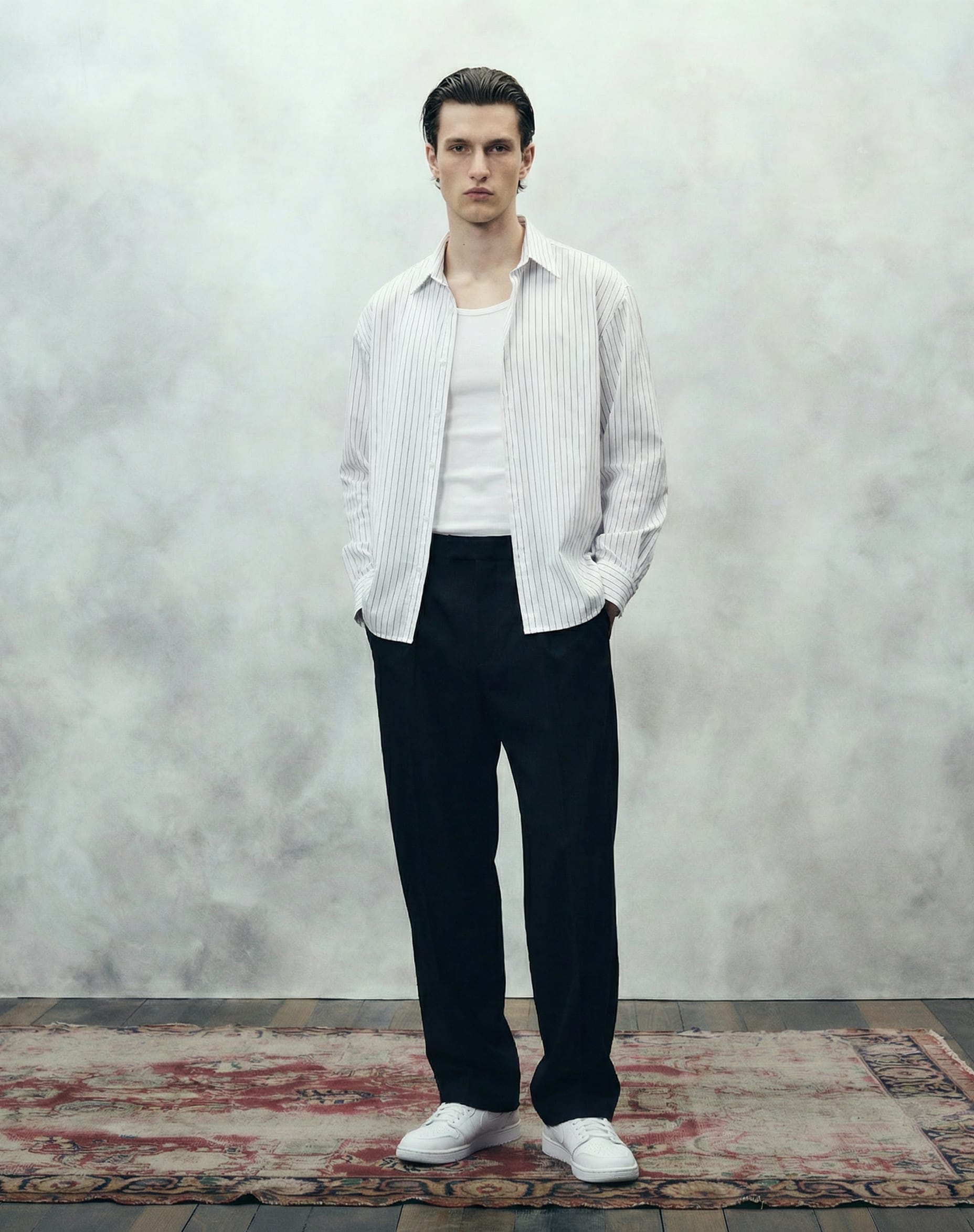 SMJ STYLE Hemd HEMD REN – BOX FIT PINSTRIPE