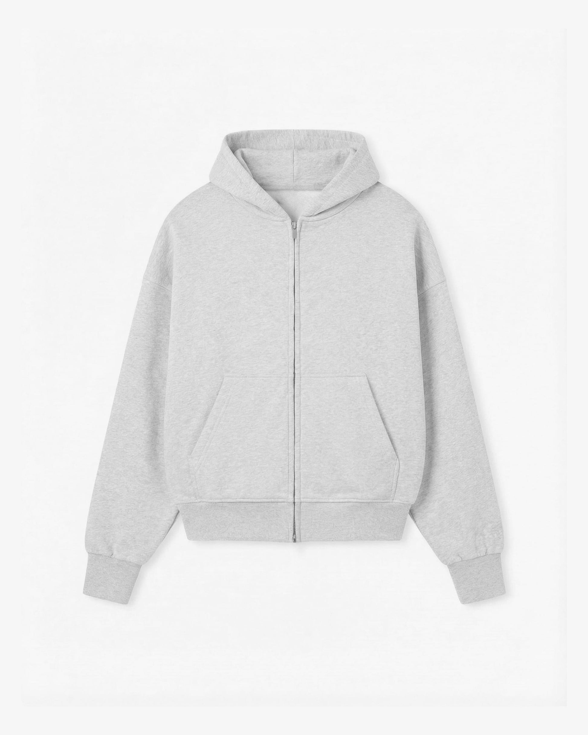 MarketPrint Hoodie S / HEATHER GREY OVERSIZED ZIPPER HOODIE